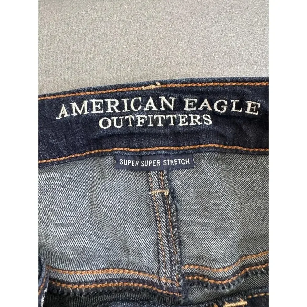 American Eagle Outfitters Jegging Jeans Super Stretch Dark Wash Women's 12 Short - Picture 5 of 12